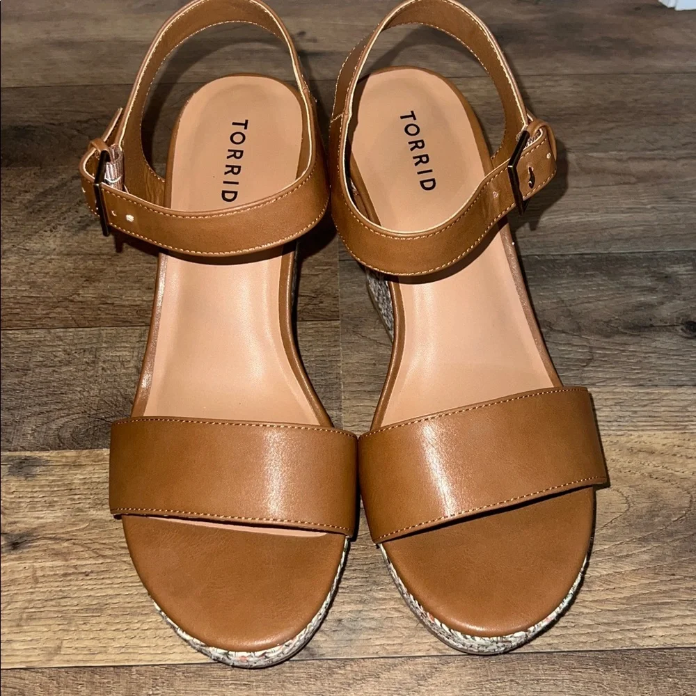 Torrid Brown / multicolor Wedge Sandals sz 9.5 - Picture 3 of 4